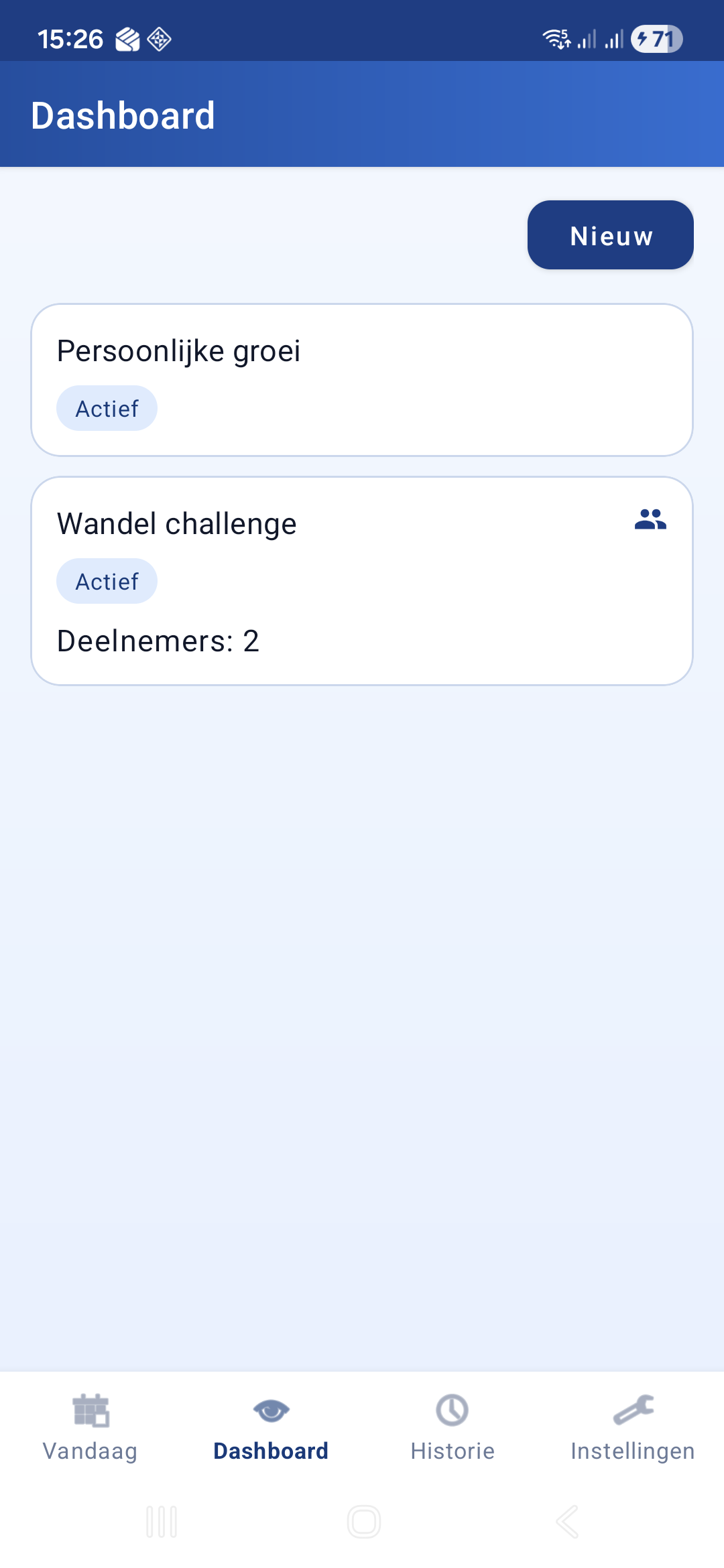 Challenges met actieve challenges