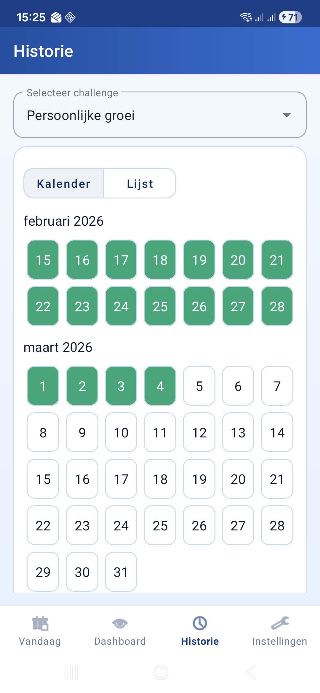 Downloads scherm op tab Badge-sets